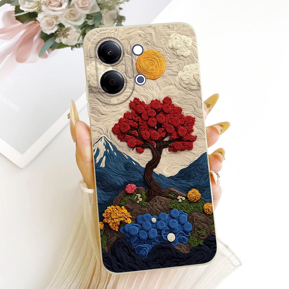 For Vivo Y05 4G Case New Luxury Bow Love Heart Painted Cover Soft TPU Phone Case For Vivo Y11d Y 05 VivoY05 VivoY11d Fundas Bags