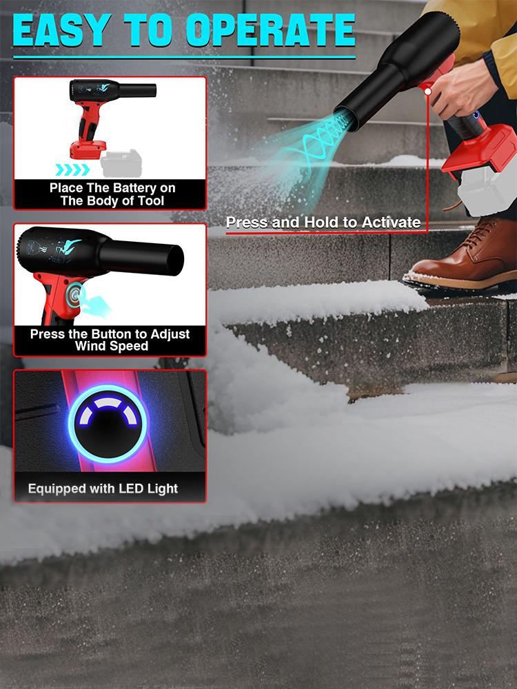 18V Mini Brushless Motor High-power Battery Air Blower Speed Wind 45m/s Wireless Dust Removal Blower for Makita Dewei Battery