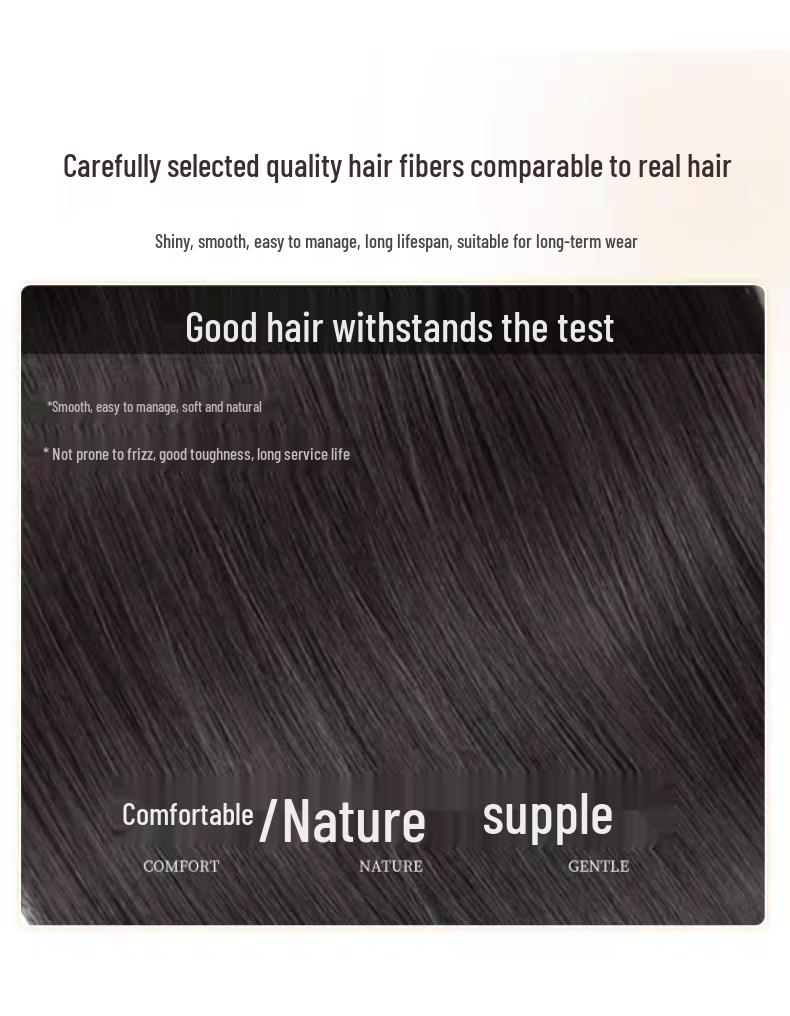 Women's Black Long Straight Wig with High Layer Bangs – Natural Daily Comic Style