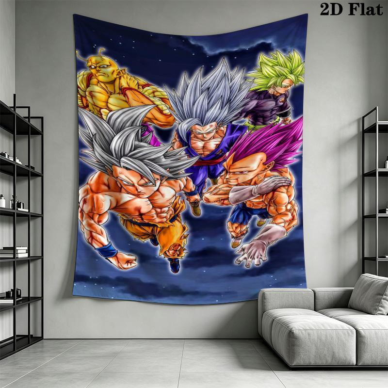 Dragon Ball Z Wall Tapestry Aesthetic Wall Hanging Printed Fabric Blanket Decorative Tapestries For Bedroom Living Room Home Decor