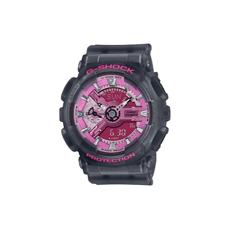 

Casio G-Shock Neon Punk Theme Series Dual Display Quartz Watch Women Watches Pink GMA-S110NP-8APR Regular Watch Box,Dark Gray