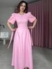 2025 Summer Elegant Sweet Temperament Short Sleeve Long Dress for Women