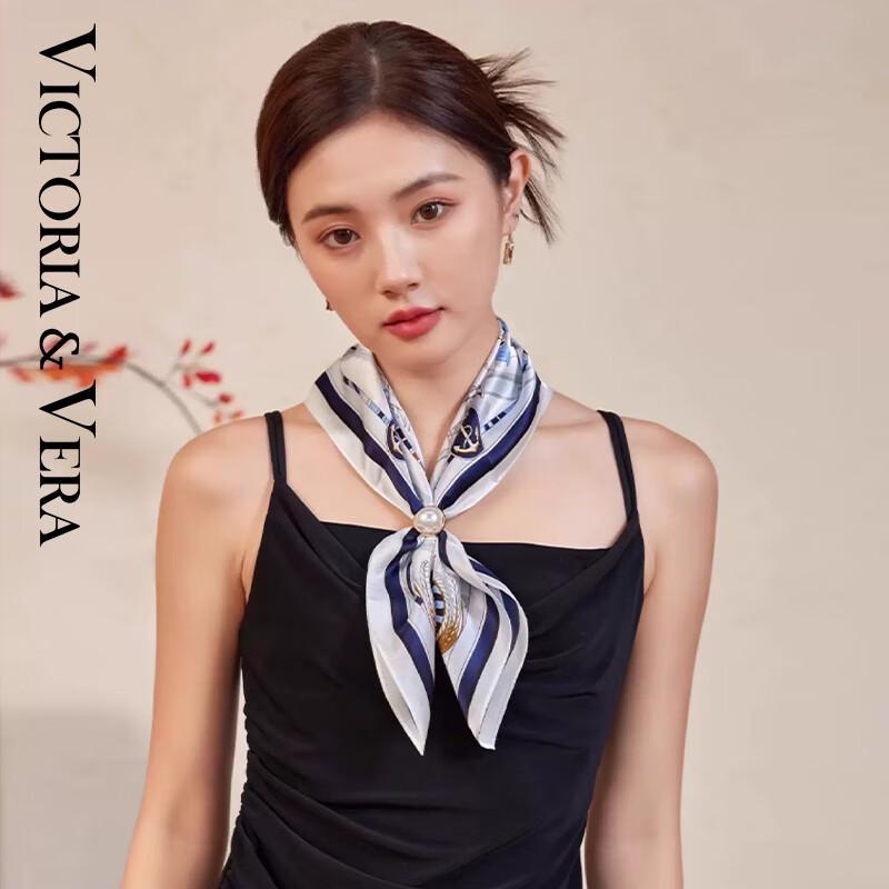 VICTORIA&VERA 99% Mulberry Silk Printed Square Scarf