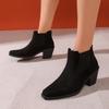 Women's Shoes  High Quality Slip-on Women's Boots Fashion Pointed Toe Office and Career Hot Sale Plus Size Solid Ankle Boots