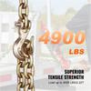 Binder Chain G80 Tie Down Tow Chain with Two Hooks 5/16" X 14.2' 4900 Lbs