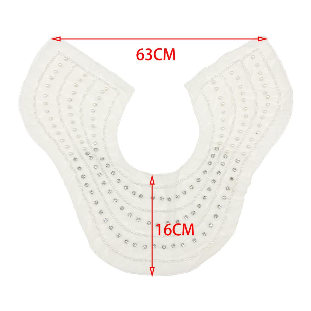 Accessoires DIY Handgefertigt Pattenfront Kragen Accessoires, Weißperlen Dekorativer Kragen Damenkleid Ausschnitt Accessoires Kragen Blume