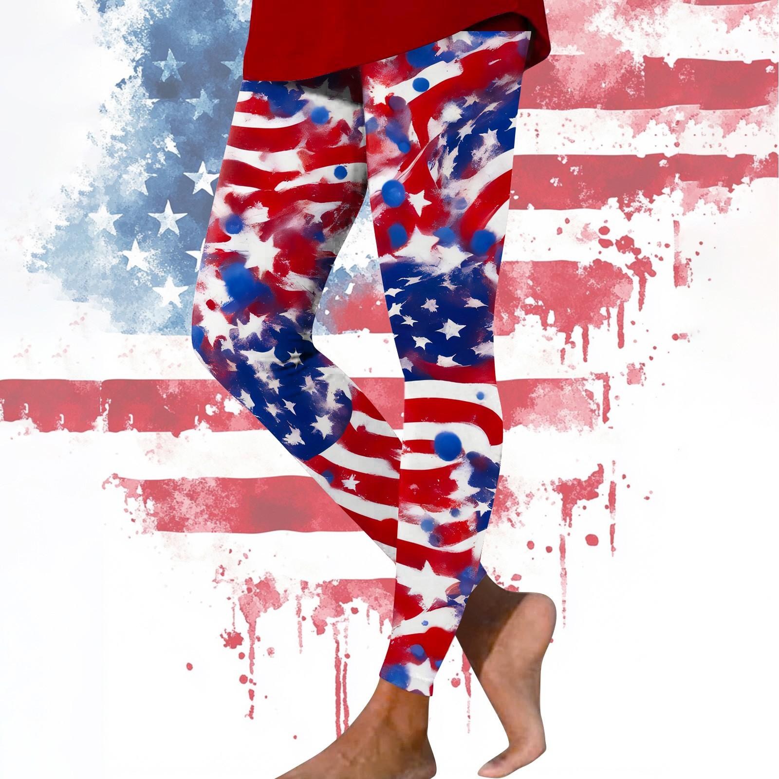 

Женские повседневные модные уличные брюки с принтом «День независимости» узкие эластичные укороченные брюки для йоги S