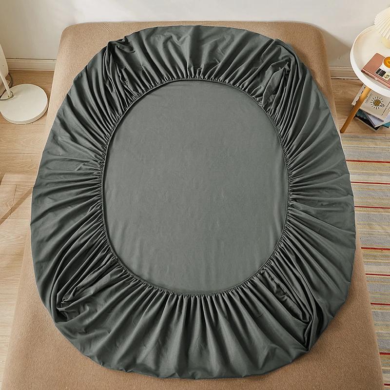 White Fitted Bed Sheets Elastic Mattress Cover Band Anti-slip Adjustable Single Double Bed Covers Pad Protector King 160/180x200