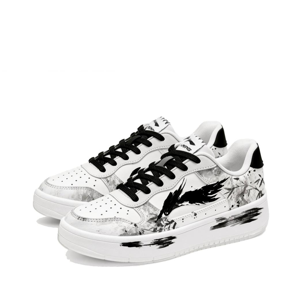 Li Ning Floating Boat Solitary River Ink Shadow, Box Abrasion Resistant Slip Resistant Low Top Skateboard Shoes Women's AGCS420-6(TeamM--BOX)