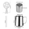 1 Set Stainless Steel Flower Tank Coffee Milk Jug Measuring Cup Fancy Coffee Utensil Flower Needle Coffee Decoration Template