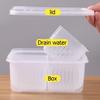 Four Compartment Storage Box With Lid Refrigerator Fresh Keeping Box Fruit And Vegetable Storage Box Kitchen Drainage Multifunctional Storage Boxss