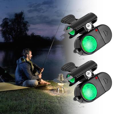 2 Pieces Sensitive Fishing Pole Light Fishing Bite Alarm with LED Light Fish Tackle Equipment for Freshwater Outdoor Sports