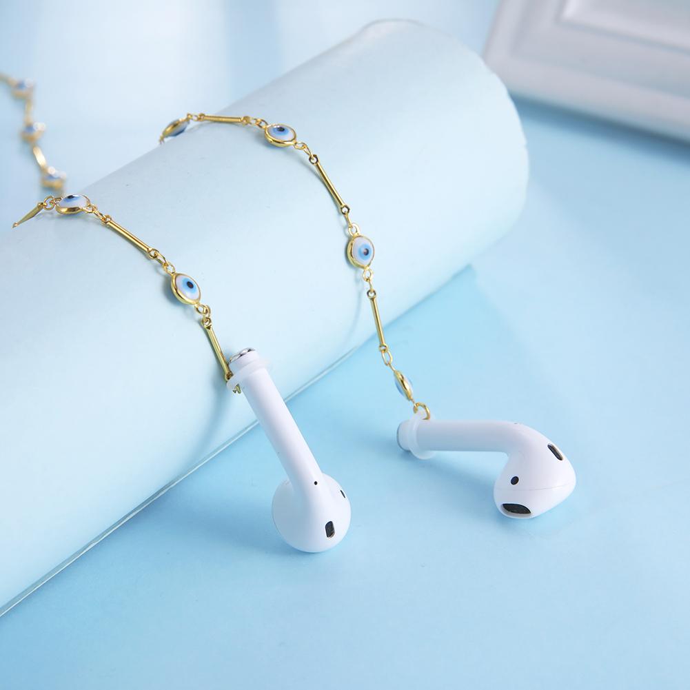 Teamer Anti-lost Držák na sluchátka Řetízkový náramek s korálky Zlého oka pro Airpods Bezdrátová Bluetooth sluchátka Šňůrka na krk 2026