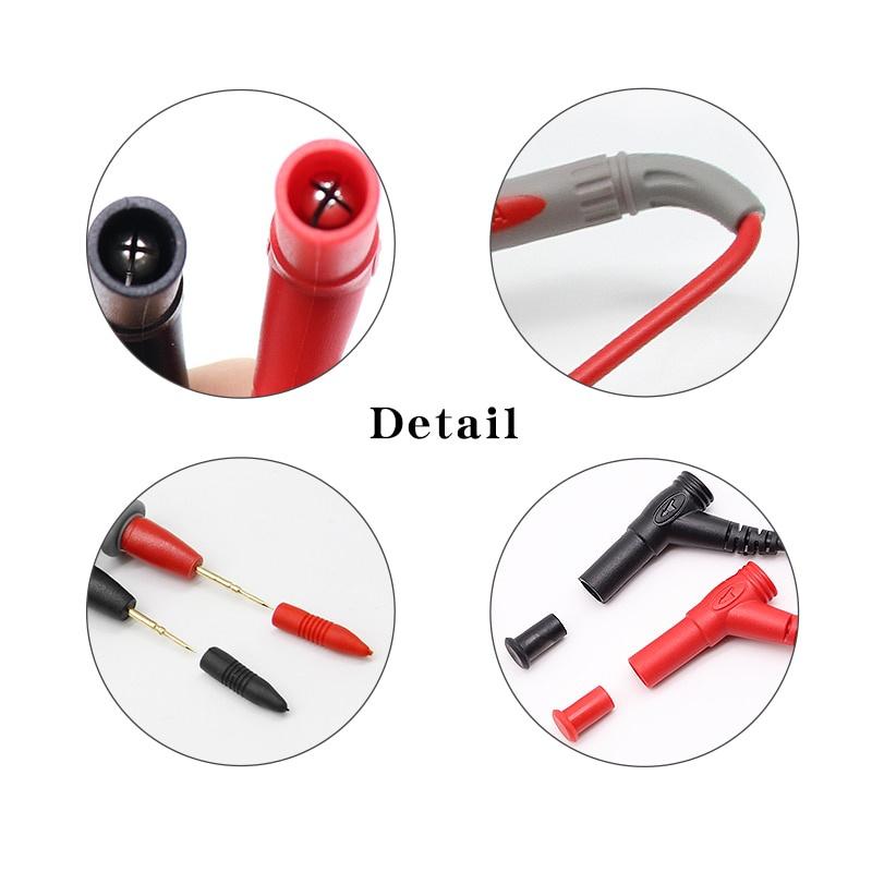1 Pair Digital Multimeter Probe Soft-silicone-wire Needle-tip Universal Test Leads with Alligator Clip for LED Tester KTY