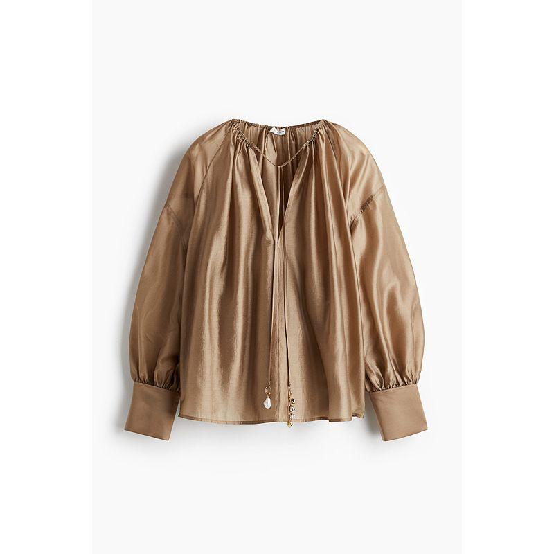 

HM Women s Shirt 2025 Autumn New Arrival Lyocell Blended Long Sleeves Dress Fashion Casual Shirt 1275826