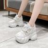 Fashion 10CM Thick Sole Autumn Sports Sneakers NEW Women High Platform Sneakers Breathable Mesh Shoes Women Wedges Heels Casual Shoes