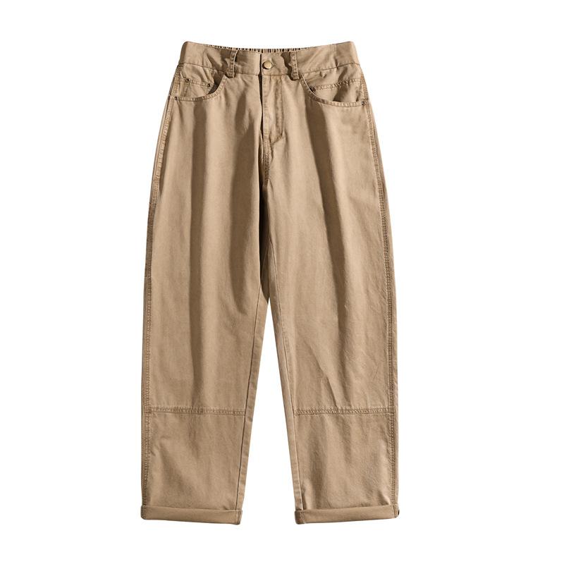 

Мужские американские деконструированные джинсы, мужская модная брендовая свободная потертая старая рабочая одежда, прямые мужские брюки-трубы XXXXL света загар