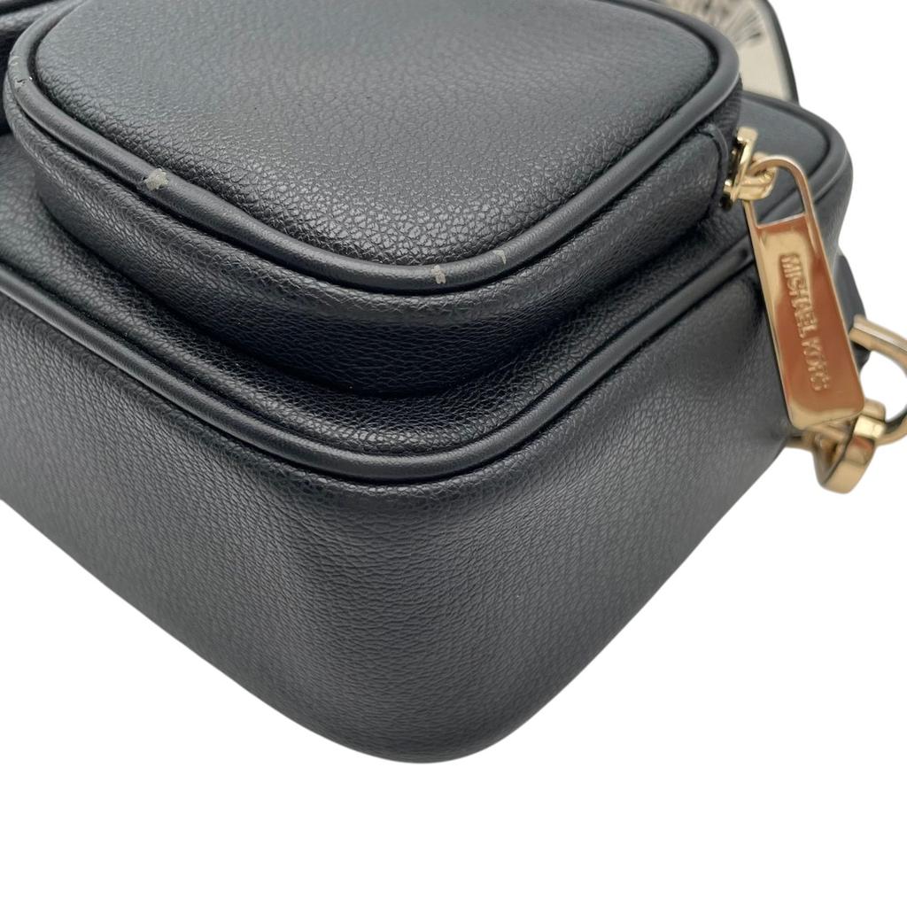 Used Michael Kors Shoulder Bag / Crossbody Bag JET SET ITEM JET SET ITEM Medium Pocket CrossbodyShoulder Bag black/gold leather Women