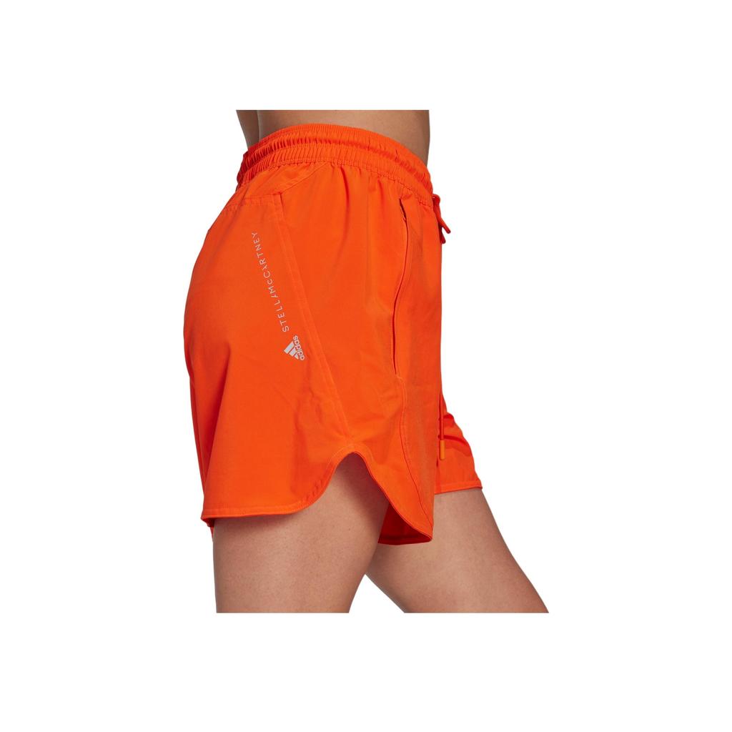 Adidas Solid Color Logo Print Elastic Waist Shorts Women Shorts Orange HG6874