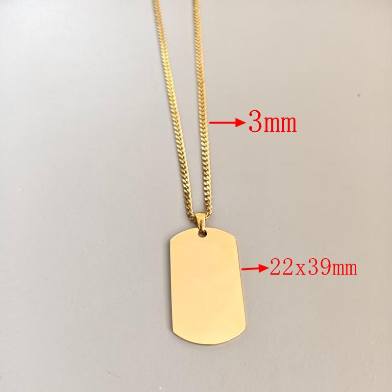 10pcs Titanium Steel Exquisite Trendy Men's Pendant Necklace Polished Mirror Men's Fashion