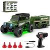 1:64 Scale Rc Off Road Climbing Car Led Lights Proportional Remote Control Type C Rechargeable Trailer Diy Stickers Gift Toy