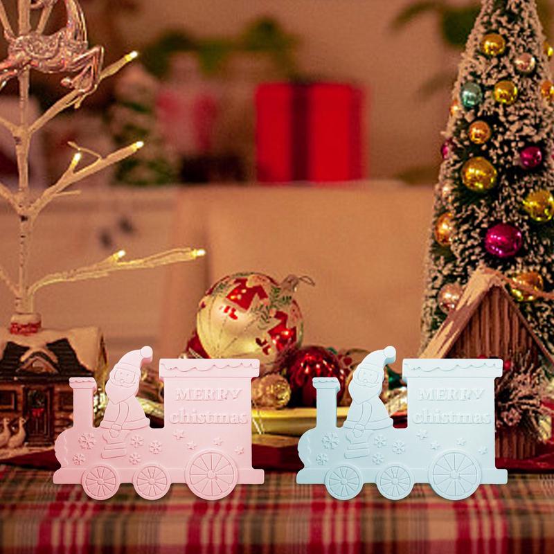 

Силиконовые рождественские формы Санта-Клаус Поезд Комбинация Силиконовая форма для литья гипса Антипригарная Рождественская силиконовая форма для свечей Для CHINA