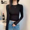 Women's Ribbed Slim Fit Long Sleeve Base Layer T-Shirt