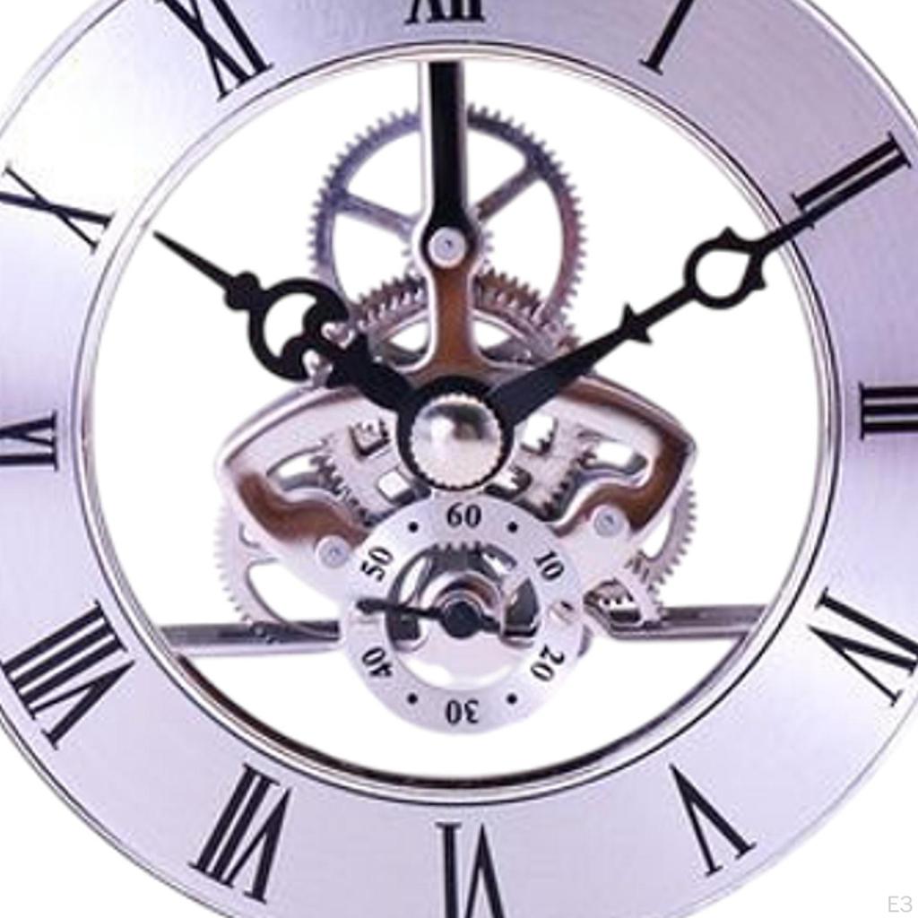 Round Clock Insert 12.6cm Retro Quiet Roman Numeral DIY Crafts Inlaid Head Gallbladder for