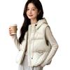 Down vest women's winter coat fluffy duck down women's outer wear design sense hooded vest vest Pinghu
