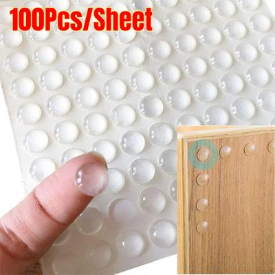 2000PCS Transparent Silicone Granules Door Handle Sticker Self-Adhesive Anti Bump Soft Silicone Cushioning Anti Slip Mat 100Pcs/Sheet
