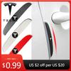 Car Sticker 2025 Hot 4pcs Car Door Edge Protector Stickers Anti Collision Guards Strip For Tesla Model 3 S X Y Roadster SpaceX R