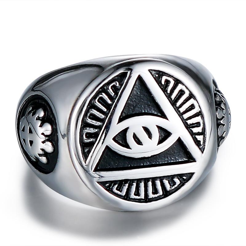 

2026 European and American Fashion Personality Alternative Devil s Eye Titanium Steel Ring, Personalized Men s Eye Ring 8