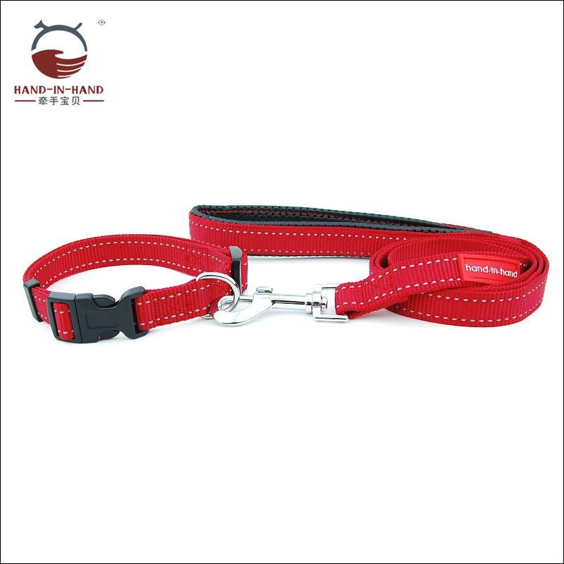 Large Dog Reflective Nylon Collar Leash Set Adjustable Sizes L XL Heavy Duty Pet Walking Gear