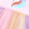 Summer New Arrival Girls' Dress Unicorn Print Children's Tulle Skirt Knitted Cotton Short-Sleeved Princess Dress for Younger Children