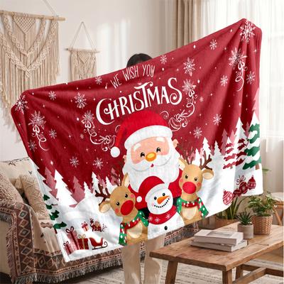 Manta de Flanela de Natal Macia Quente Aconchegante Para Sofá Cama Uso Interno em Casa Ótimo Presente de Feriado