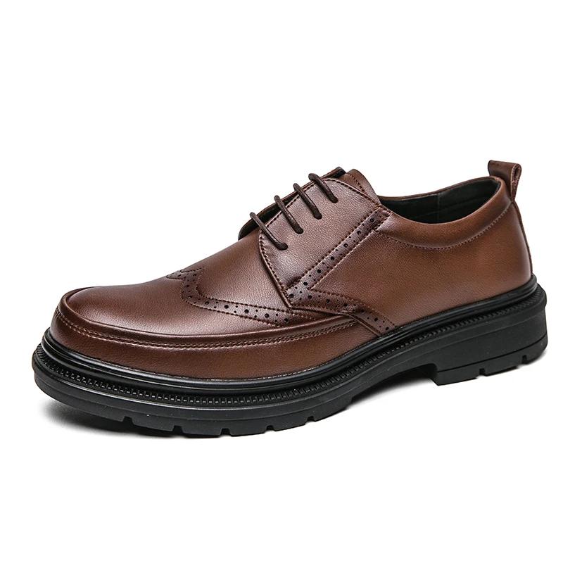 High Quality Brand Lightweight Oxford Shoes Men's Office Business Shoes Trendy Men's Elegant Genuine Leather Shoes Free Delivery
