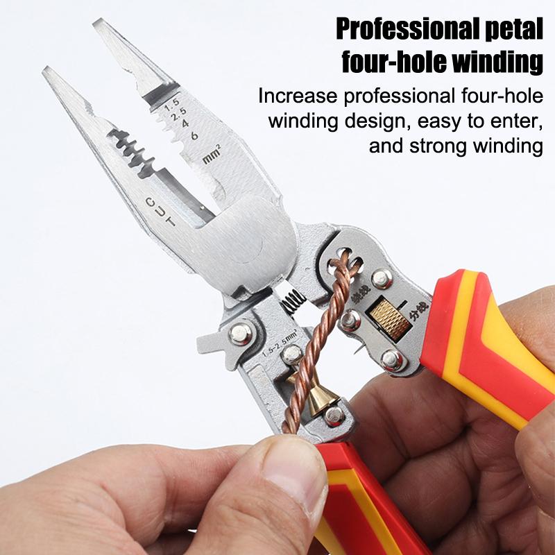 Electrician Plier 8-in-1 Multifunctional Versatile Wire Stripping Pliers Electricity Measurement Non-slip Wire Stripping Plier