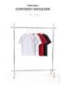 Summer Raglan Color Block Short Sleeve T-Shirt, Trendy American High Street Brand, 250g Pure Cotton, Loose Casual Fit