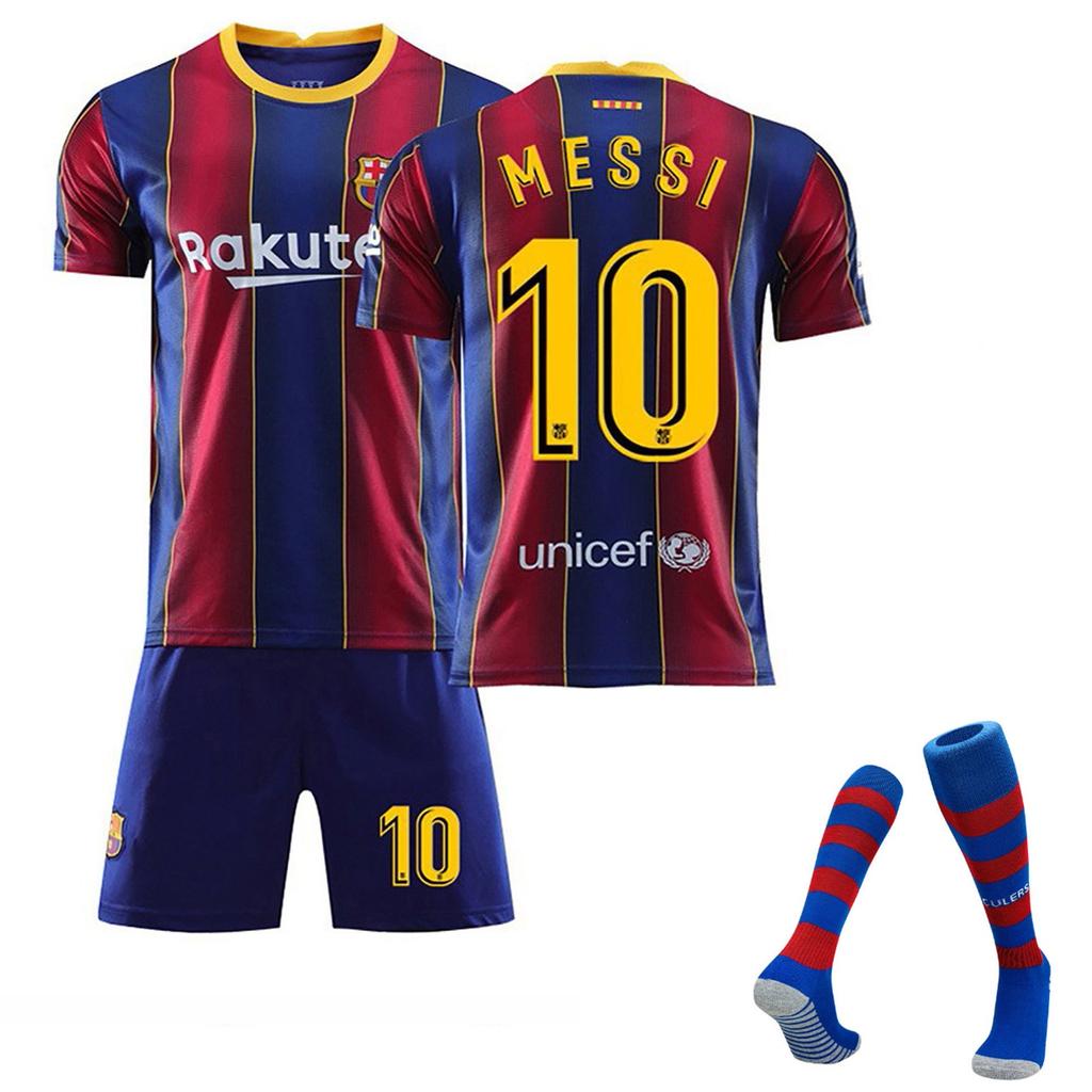 Klasická souprava dresů, šortek a ponožek Messiho z Barcelony 20/21 Nová Šortky Ponožky Dospělé Velikosti Oblečení