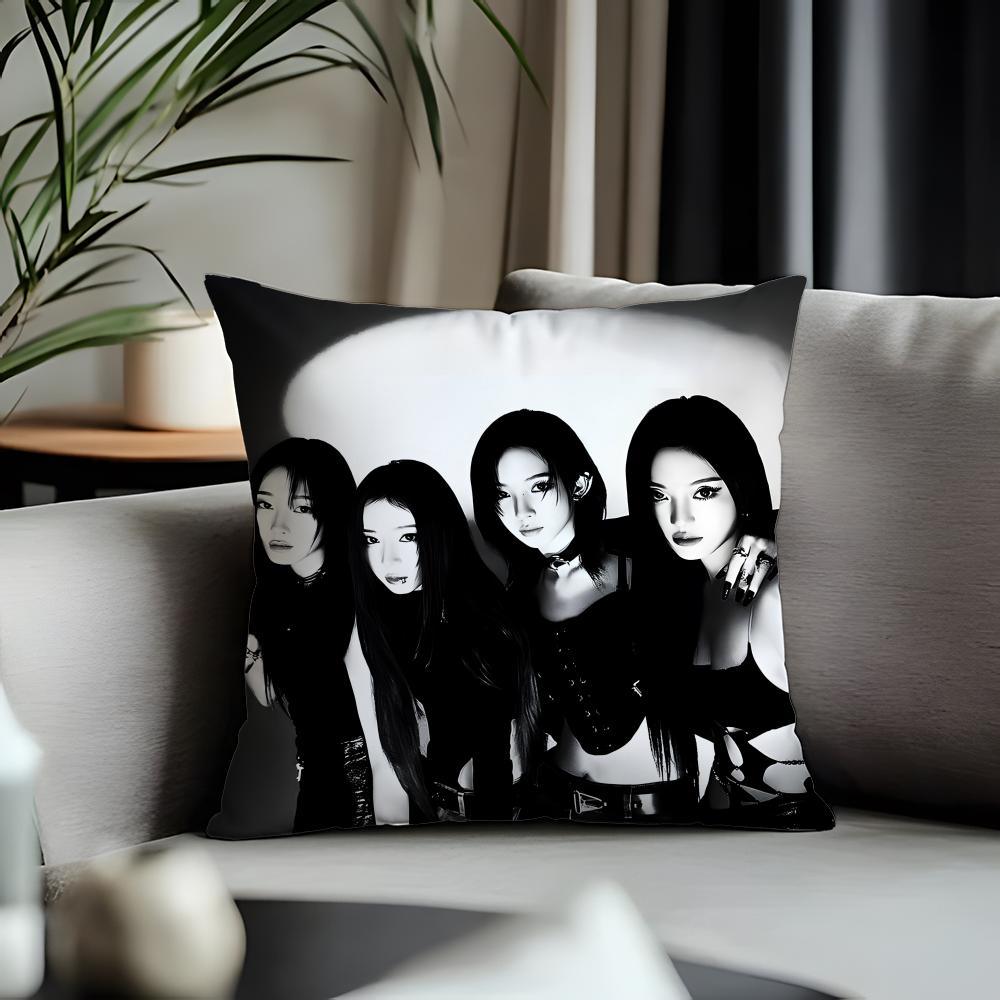 Fashion AAespa Whiplasher Cushion Cover Antidustmite Pillowcase Invisible Zipper Silky Short Plush Sofa Cushion Cover