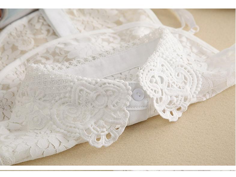 Women's Versatile White Ruffle Stand-Up Collar Dickey Sweater Accessory