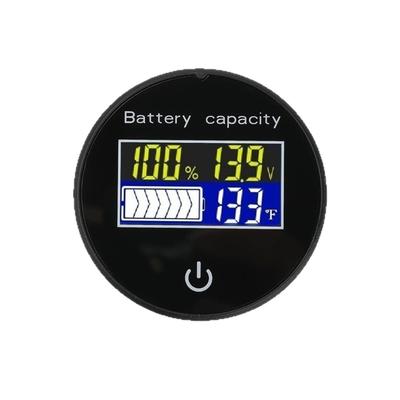 10-100V Circular LCD Digital Multifunction Touch Switcher Battery Voltage Charge Level Display with Temperature Display