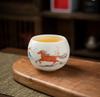 Dehua suet jade white porcelain master cup tea cup household tea cup single cup large ceramic souvenir Arhat cup