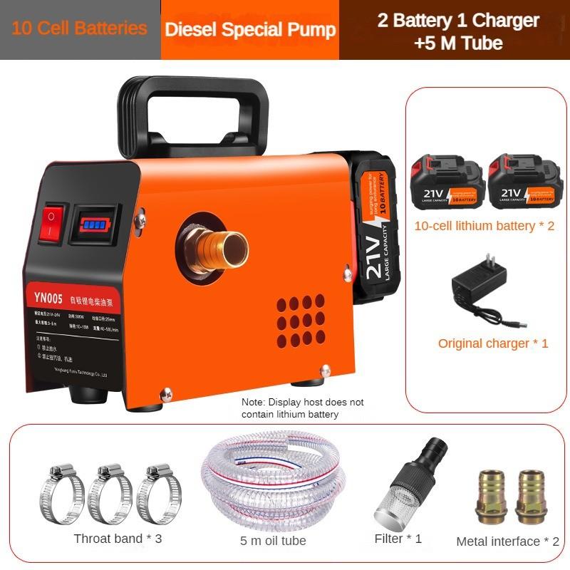 Small Multifunctional Electric Diesel Pump Portable Handheld Diesel Fuel Dispenser  Rechargeable Oil Injection Pump