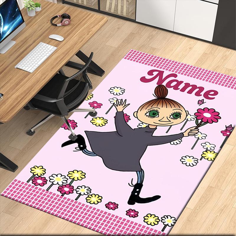 Custom Name Little My Printed Carpet, Rug for Office Chair Living Room Bedroom Kitchen Room Decor Gifts.