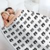 Grey and Black Tuxedo Cats Head Pattern Throw Blanket Bed Multi-Purpose Extra Large Throw Hair Blankets
