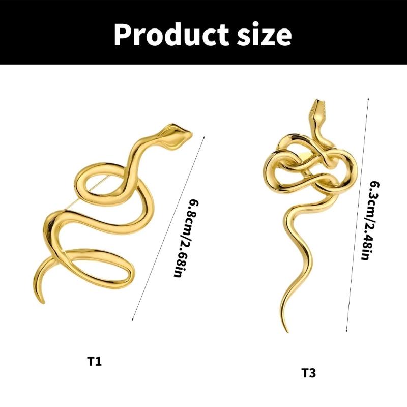 Unique Gold Snake Brooch Symbolizing Strength and Elegant Fashionable Accessory for Parties or Business Meetings