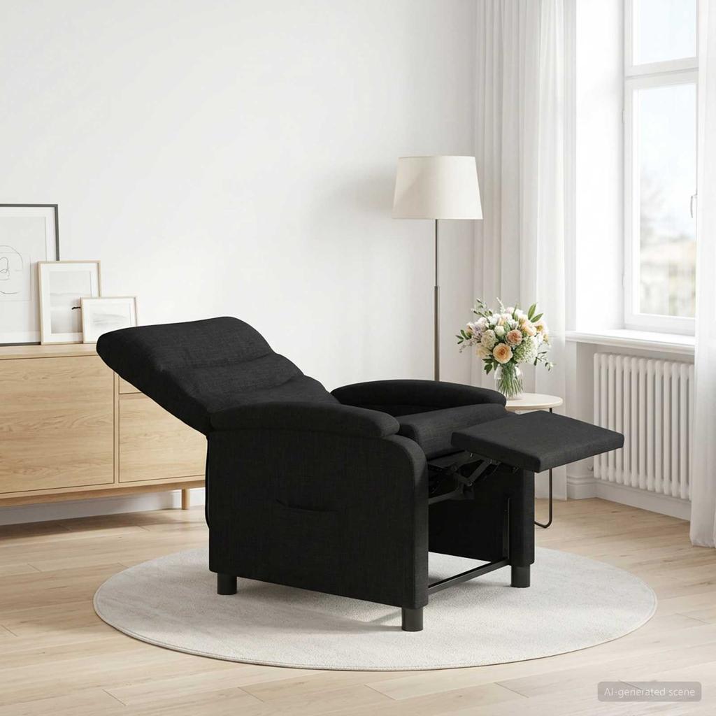 Lounge Chair Black Fabric
