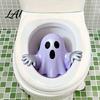 Removable Toilet Decals Halloween Ghost Lid Decal Self-Adhesive 3D Horrible Cover Unique Prankster Gifts Seat Stickers Waterproof Wall Stickers for