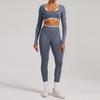 Seamless Yoga Set Long Sleeve Fitness Wear With Moisture Wicking For Women Outdoor Running
